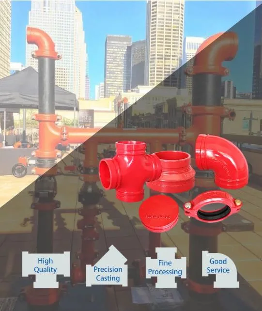 Ductile Iron Grooved Pipe Fitting Rigid Coupling Flexible Coupling Cast Iron Grooved Fire Fighting Pipe Fittings