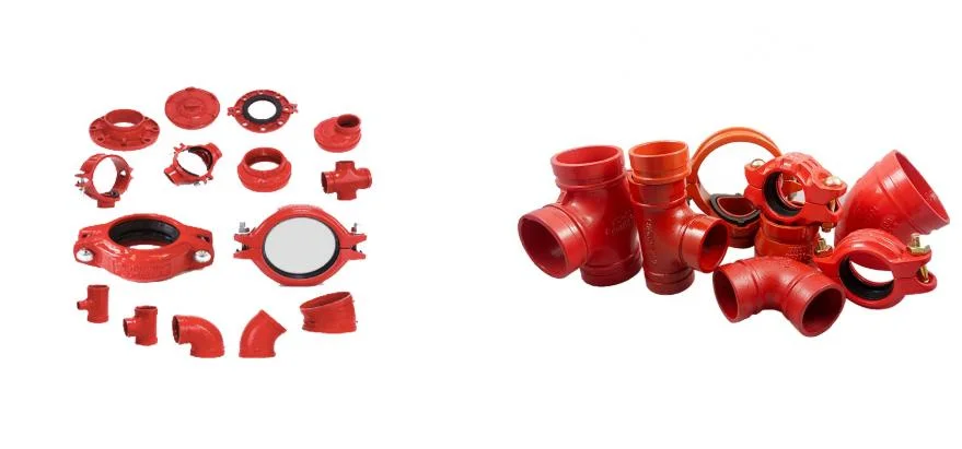 Red Color Fire Fighting Ductile Iron Grooved Pipe Fitting According to Customers&prime; Requirement
