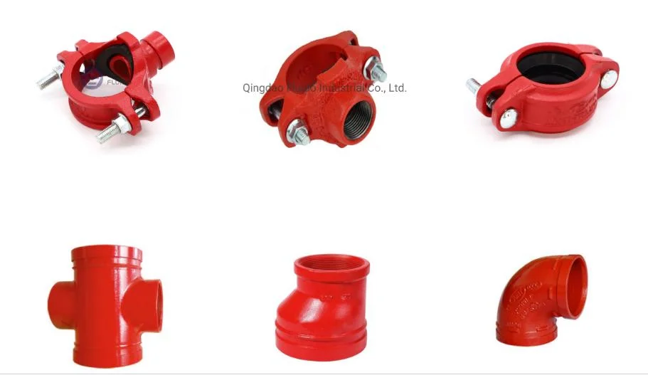 Red Color Fire Fighting Ductile Iron Grooved Pipe Fitting According to Customers&prime; Requirement