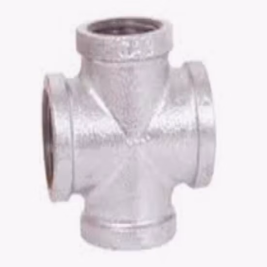 OEM Threaded 1/2′ ′ 3/4′ ′ 1′ ′ Female Connection Cross Forged Screw Malleable Iron Pipe Fittings
