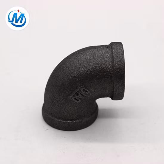Black Banded 90 Degree Female Elbow Malleable Iron Pipe Fitting BS Threads