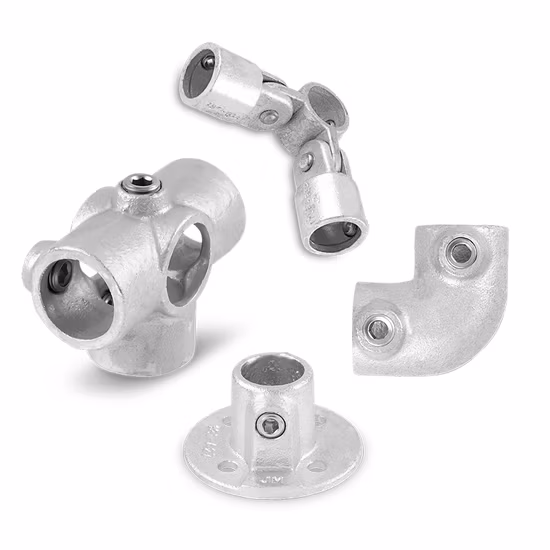 Anti-Rusting and Corrosion Hot Galvanized Pipe Fittings Cast Iron Handrail Tube Clamps Malleable Iron Key Clamp Fittings for Handrail Systems