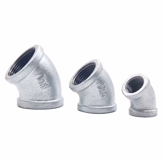 Hotdipped Galvanized Banded Female 45 Degree Elbow Malleable Iron Pipe Fittings